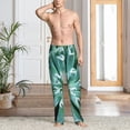 thumbnail image 2 of Kdxio Teal Cactus Pattern Men's Pajama Pants, Elastic Waist with Drawstring and Pockets, Comfortable Loungewear-Small, 2 of 6