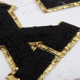 thumbnail image 5 of 3 Pack Chenille Iron On Glitter Varsity Letter "X" Patches - Black Chenille Fabric With Gold Glitter Trim - Sew or Iron on - 5.5 cm Tall, 5 of 8