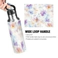 thumbnail image 4 of Yayeee 33oz Double Wall Stainless Steel Water Bottle with Flip Straw, Purple Flower Pattern, 4 of 7