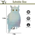 thumbnail image 2 of [4 Packs] Fake Owls Bird Scare Repellent Hanging Device 15.8''x7.8'', IC ICLOVER Reflective Deterrent with Bells Easy Installation & Birds Away Silver, 2 of 8