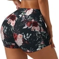 thumbnail image 2 of Kdxio Watercolor Floral Print Workout Shorts for Women Seamless Soft Smooth Gym Yoga Scrunch Active Shorts, 2 of 5