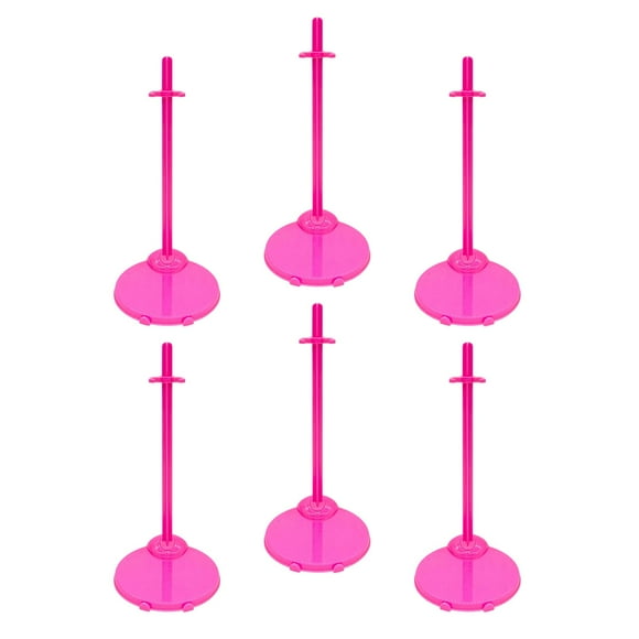 Lipstore 6 Pieces Doll Stands with Adjustable Waist Clip Fits 26-30cm Dolls Accessory Rose Pink