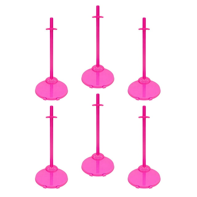 BELOVING 6 Pcs Supports de Poupée avec Clip de Taille Réglable pour Poupées de 26-30cm Accessoire Rose Rose
