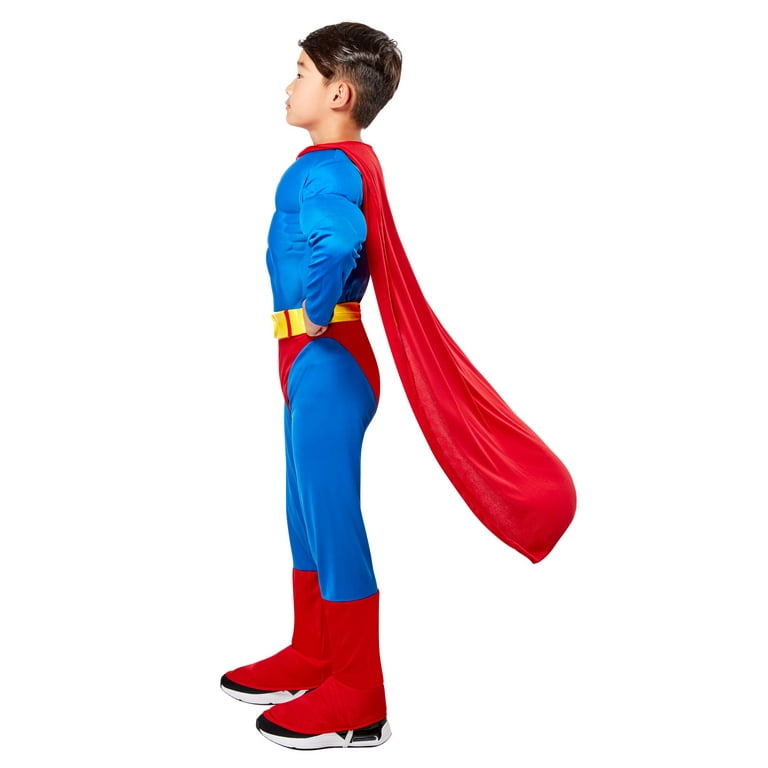 Deluxe Comic Book Superman Childrens Blue Costume Deluxe Comic Book Superman Childrens Blue Costume