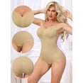 thumbnail image 3 of DARING DIVA Women's V Neck Backless Camisole Thong Leotard L Beige, 3 of 5