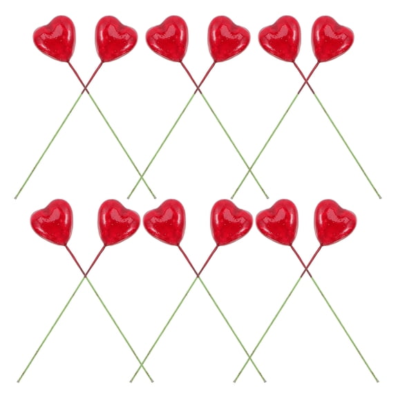 SEWCHICS Red Heart Cake Toppers 20Pcs Foam Valentine's Day Dessert Decor
