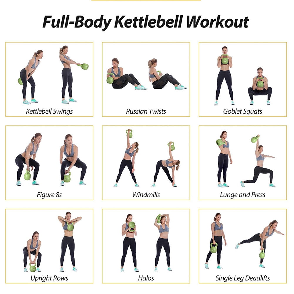 20lbs Kettlebell Set, Strength Training Kettlebells Weight Set for Women, Vinyl Coated Kettle Bell for Home Gym Workout Weight Lifting Equipment, Comfortable Grip Wide Handle Weights