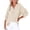 Beige, variant on Womens Shirts Casual Button V Neck Long Sleeve Shirts Oversized Solid Blouses Tops Workout Tops