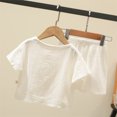 thumbnail image 3 of Summer Children's Clothing Set for 0-6Y Boys & Girls Cotton Linen Muslin Suit T-shirt Tops + Shorts 2pcs Baby Loungewear Outfit, 3 of 6