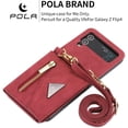 thumbnail image 3 of for Samsung Galaxy Z Flip 4 Wallet Case, Cute Luxury Business Leather Card Slot Card Package Phone Case with Lanyard Hard PC Bumper Anti-Fall Protector for Galaxy Z Flip 4 5G 2022 Women, 3 of 14