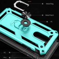 thumbnail image 5 of FYBTO Compatible with LG Stylo 5 Case, LG Stylo 5 Plus/LG Stylo 5V / LG Stylo 5X (6.2 Inch) Armor Protective Case with Metal Ring Holder Kickstand Shockproof Military Grade Hard Cover - Azure, 5 of 5