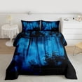 thumbnail image 2 of Feelyou Black Blue Pine Tree Bedding Comforter Set, Jungle Plant Botanical Twin Comforter Sets, Nature Scenery Print Reversible Bedding Set, Lightweight Room Decor, 2 Pieces, 2 of 8
