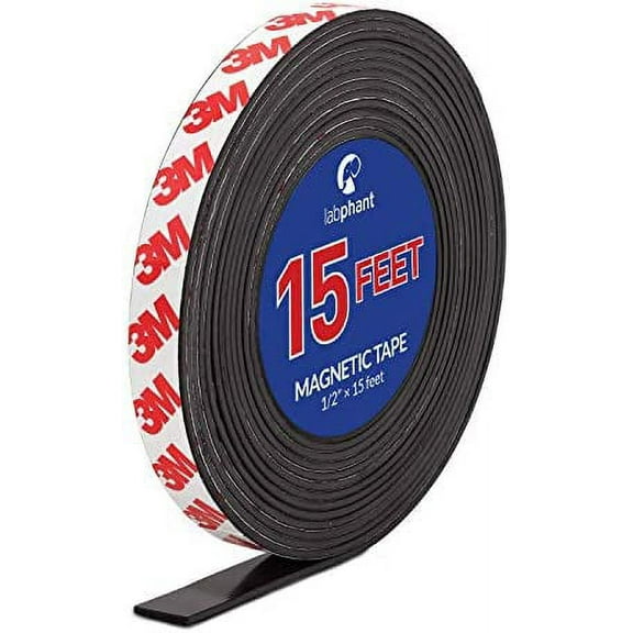Magnetic Tape, 15 Feet Magnet Tape Roll (1/2'' Wide x 15 ft Long), with 3M Strong Adhesive Backing. Perfect for DIY, Art Projects, whiteboards & Fridge Organization$$