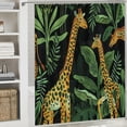 thumbnail image 6 of JEUXUS Leopard Tropical Jungle Cheetah Palm Leaves Plant Leaf Shower Curtain for Bathroom White, 6 of 7