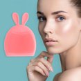 thumbnail image 2 of Unique Bargains 1 Pc Silicone Facial Cleansing Brush Rabbit Shape 3.35"x2.56"x0.63" Light Pink, 2 of 6