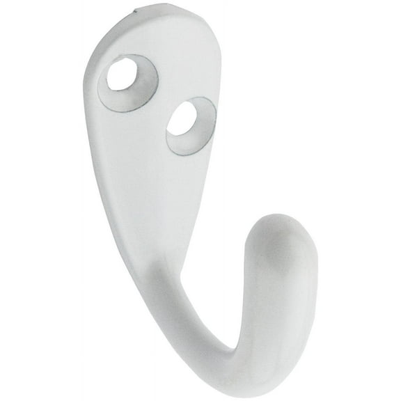 National Hardware White Single Cloth Wardrobe Hook, 2 per Card N248-377