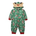 thumbnail image 2 of Qarigey Family Pijamas Christmas Holiday Impreso con capucha Ropa de dormir Body de manga larga Loungewear Pijama verde Bebé-6M, 2 of 3