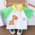 thumbnail image 5 of Toddler Boys Clothes Baby Boy Kid Spring Summer Cotton Animal Printed Short Sleeve Running Suit 0 3 6 12 18 24 Months T-shirt with Elastic Waist Shorts Tee & Set 2-Piece, 5 of 7