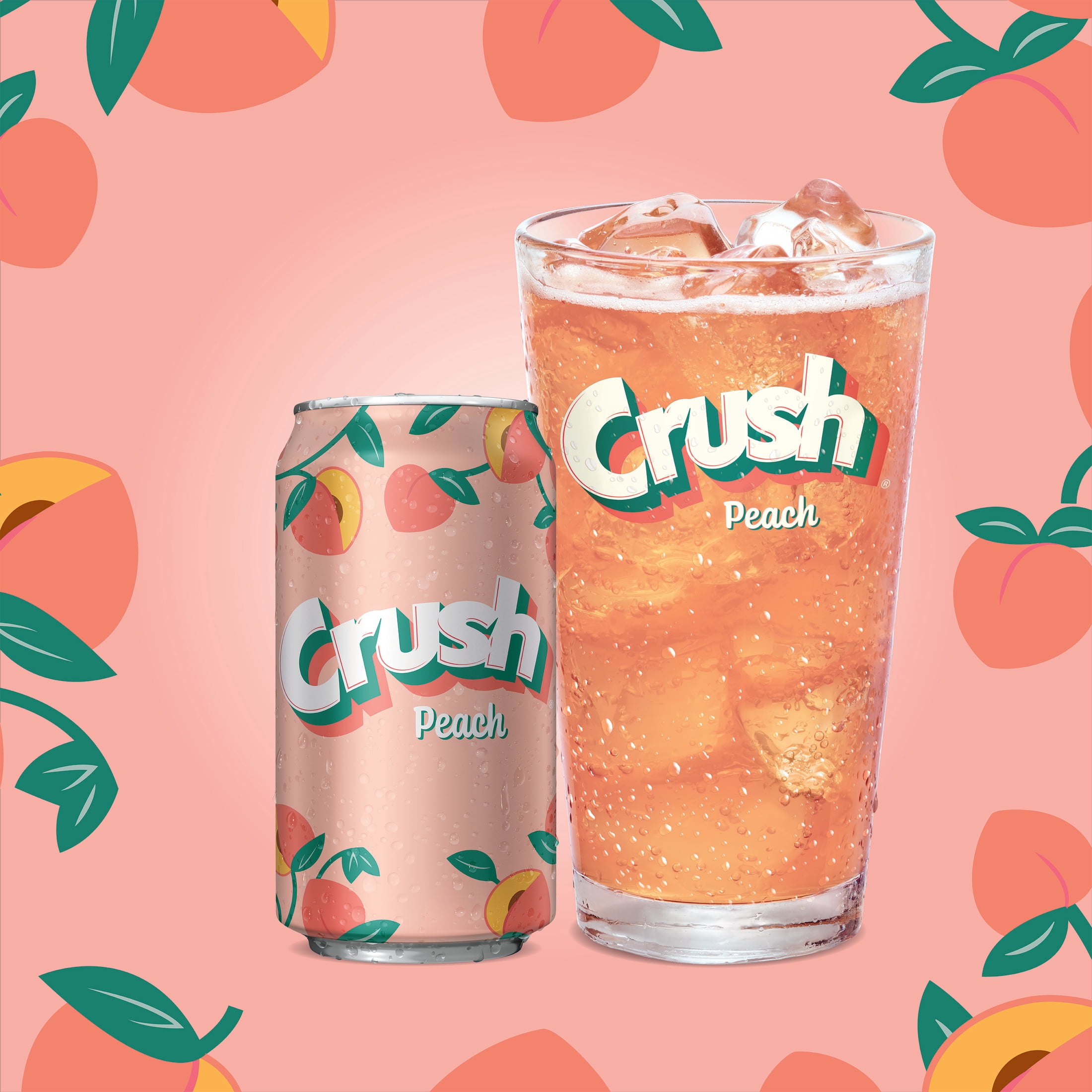 Crush Caffeine Free Peach Soda Pop, 12 fl oz, 12 Pack Cans