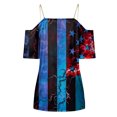 thumbnail image 5 of Dyegold Summer Tops for Women 2023 Trendy, Women Summer Cold Shoulder Cami Tops Star Stripes 4th July Tshirt Short Sleeve American Flag Patriotic Blouse ​Tunic, 5 of 5