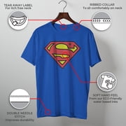 Mens Superman Logo Classic Graphic Tee Royal Blue Medium