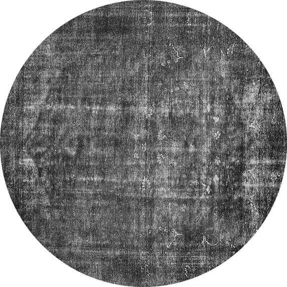 Ahgly Company Indoor Round Oriental Gray Industrial Area Rugs, 4' Round
