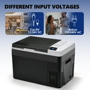 Simzlife 12 Volt Car Refrigerator, 32Qt Portable Fridge,-7℉~50℉,Freezer Fridge Cooler for RV,Camping,Black