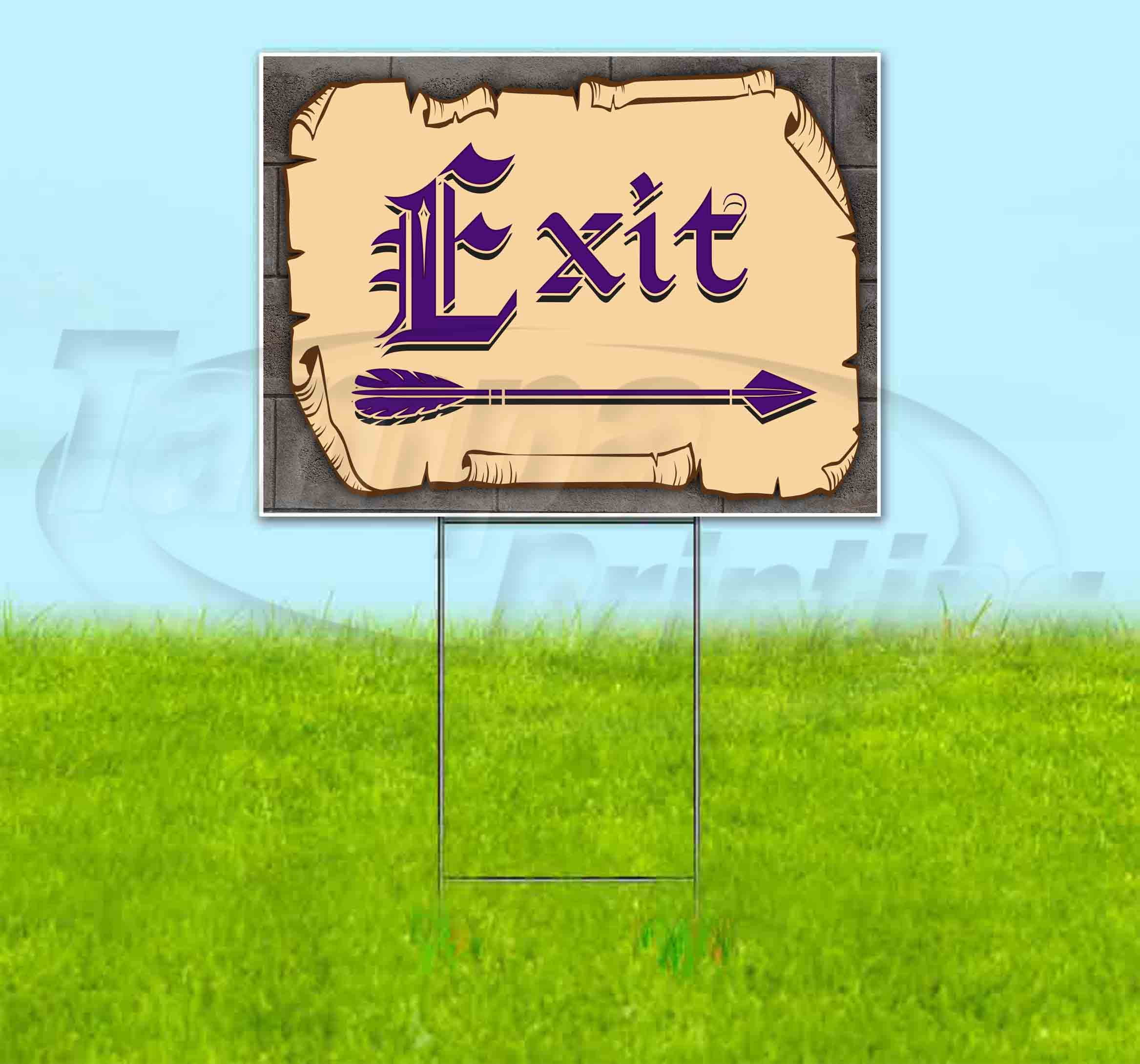 Medieval Exit Button Medieval Fair Exit Right Arrow Purple Scroll (18