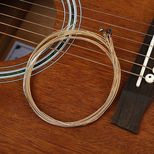 Lot de 6 cordes de rechange pour guitare acoustique en acier inoxydable -  Cordes de guitare électrique folk - Cordes de guitare acoustique en acier 