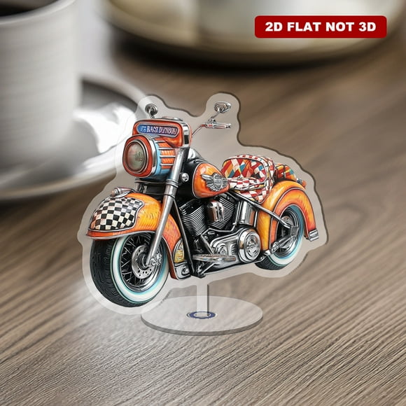 Présentoir Acrylique Rotatif avec un Harley Davidson Fat Bob avec un sidecar jukebox et Thème de Dîner vintage sur Fond Blanc