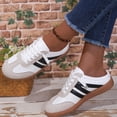 thumbnail image 2 of Womens Vintage Color Block Casual Sneakers Black White Faux Suede Non Slip Gum Rubber Sole Lace Up for Walking Commute Daily Wear Ladies Shoes 42, 2 of 7