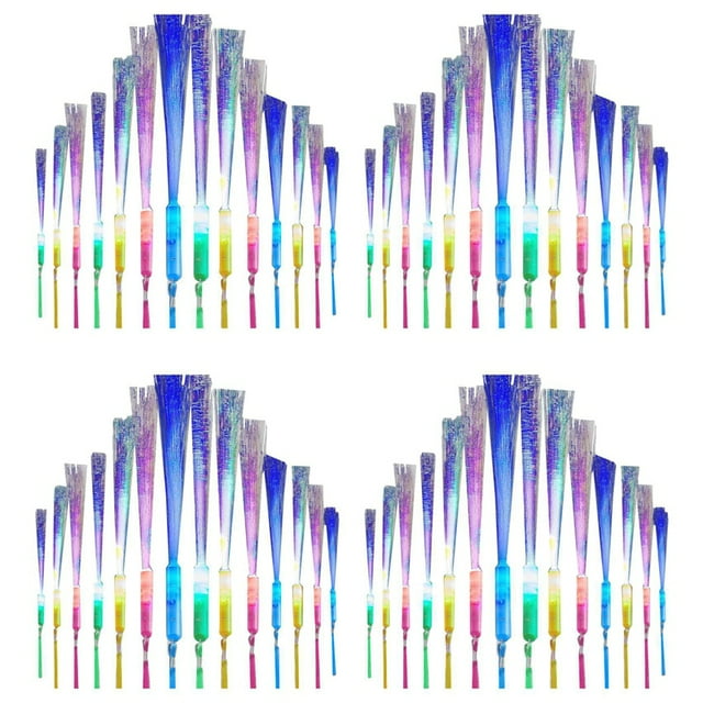 96 Varitas de Fibra Que Brillan Intensamente, Varillas de Luz LED, Varitas de Fibra ÓPtica, Varillas Intermitentes para Fiestas, Bodas, Halloween, Navidad