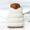 thumbnail image 4 of Busydd Mens Winter Vest Casual Hooded Drawstring Puffer Vest Solid Color Zipper Button Outerwear Vests Sleeveless Warm Winter Vest Jacket Plus Size Puffy Vest with Pockets L-5XL, 4 of 6