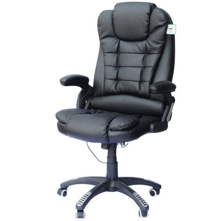 HomCom Heated Vibrating Massage Office Chair Executive Ergonomic PU Leather - (Best Heated Office Chair)