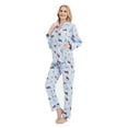 thumbnail image 4 of Apparonia Women's Pajama Sets 100% Cotton Flannel Ladies PJs Button Front Top Drawstring Bottoms Puppy Parade L, 4 of 6