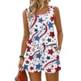 thumbnail image 2 of Two Piece Outfits Women 4th Of July Sets America 250 Years Anniversary Sleeveless Tank Top Shirts Shorts Sets Square Neck Beach Vacation Patriotic Sets, 2 of 8