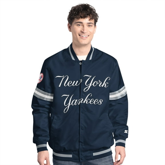 Men's-Starter Navy New York Yankees Scout Full-Snap Varsity Jacket