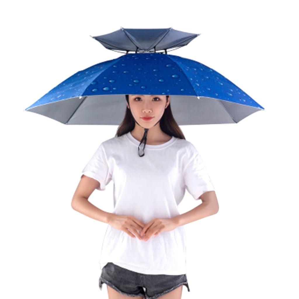FA Outdoor Large Cycling Fishing Umbrella Hat Rain Raining Head Umbrella Hat Cap 