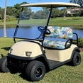 thumbnail image 4 of Pzuqiu Golf Car Seat Cover Set Easy to Install Polyester Cloth, Compatible with Golf Cart Outdoor, for Ezgo Club Car Precedent, Tropical Hawaiian Print, 4 of 10