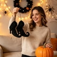 thumbnail image 4 of Hanging Witch Shoes Vintage Halloween Decoration Party, Wooden Pendant Door Wall Tree Spooky,Halloween Decor,Hanging Indoors And Outdoors Decoration,1pcs, B, 4 of 8