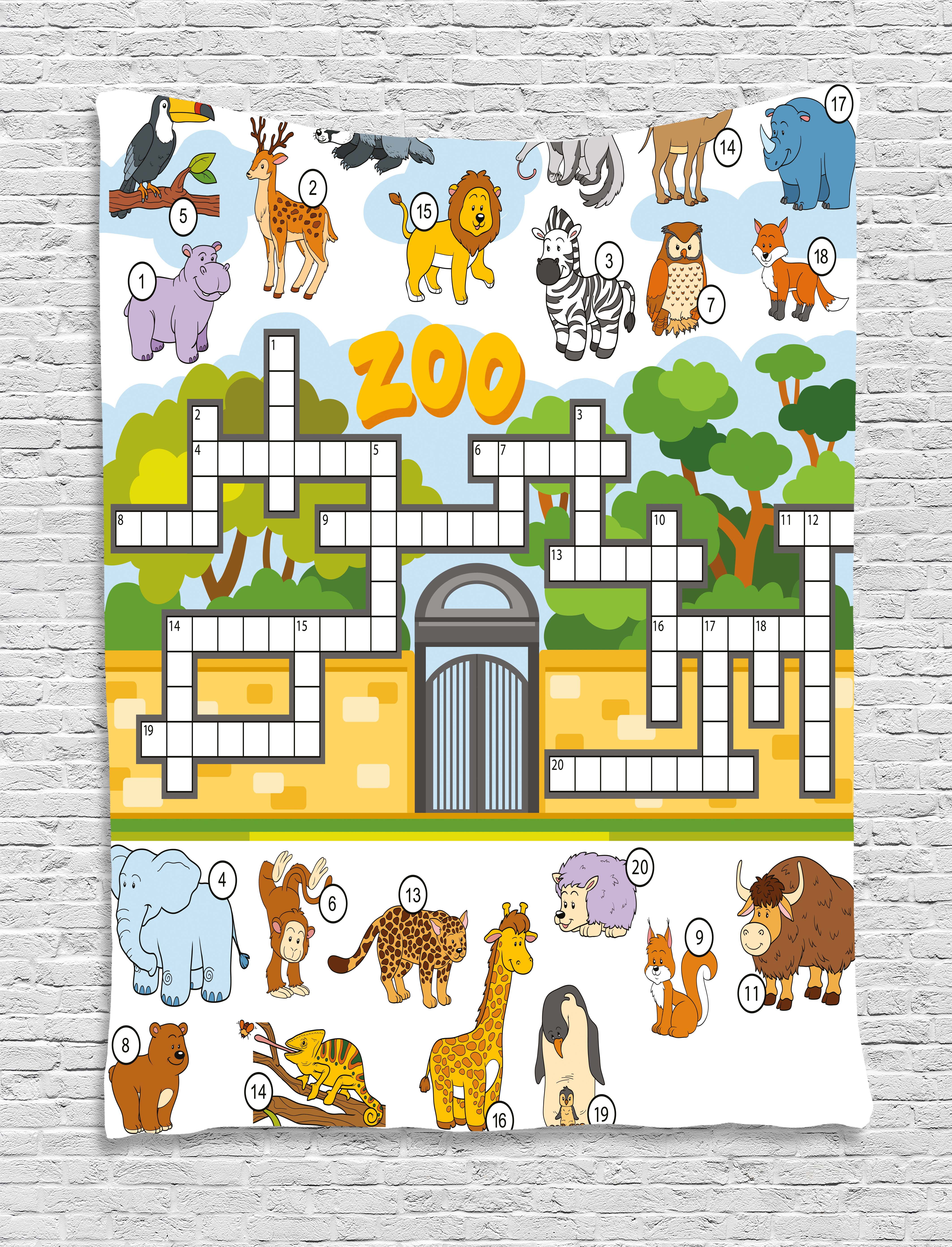 word search puzzle tapestry zoo themed education game