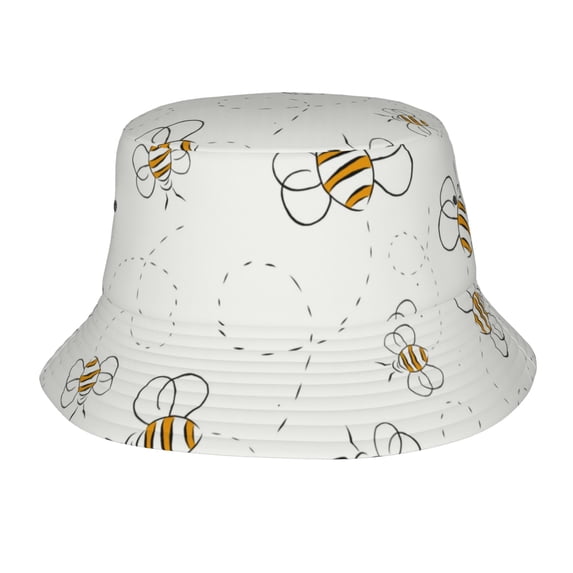 ZICANCN Bees Design Nature Sunshade Bucket Hat , Unisex Print Double-Side-Wear Sunshade Bucket Hat for Golf Fishing Beach Outdoor