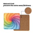thumbnail image 4 of Multi-Shape Mdf Cork Coaster 4 Pieces Of Anti-Slip, Anti-Wear And Anti-Fouling 3.9in Easy To Clean And Stable Structure Lightslategray Tie-Dye Background Vibrant Colors And Swirling Square, 4 of 7