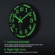 thumbnail image 4 of Reloj de madera que brilla en la oscuridad, reloj silencioso de 12 pulgadas que funciona con pilas, números y manecillas luminosas que absorben la energía, 4 of 5