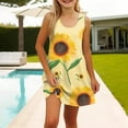 thumbnail image 4 of LTTVQM Girls Summer Dresses Size 4-5 Sleeveless Floral Graphic Sundresses Cute Crew Neck Tank Dresses Fashion Cover Up Dress with Pockets Gold 4-5, 4 of 7