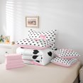 thumbnail image 6 of Manfei Pink ABC Print A 7-Piece Twin Bedding,Cute Coquette Bowknot Bedding Comforter Set,Pink Reversible, 6 of 7