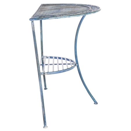 Safavieh Genson Outdoor Patio Semi Circle End Table - Antique Blue ...