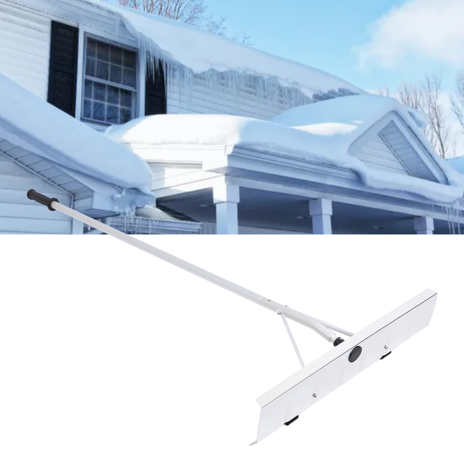 Râteau à Neige Télescopique COSTWAY – Longueur 200-630 Cm – Lame 40 Cm – Aluminium Léger – Pour Toit Et Voiture