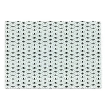 Fleur De Lis Cutting Board, French Damask Composition Monochrome Pattern Royal Classic Insignia Motif, Decorative Tempered Glass Cutting and Serving Board, Large Size, Black White, by Ambesonne