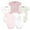 Unicorn Dreams Pink, variant on Infant Girl Cotton Bodysuits, Toile Floral, 6-9 Months